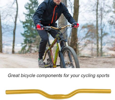 Bike Riser Handlebar, Aluminum Mountain Bike Fixed Gear Riser Bar 25.4mm*520mm(golden) Bike Handlebars 25.4 Gold Handle Mountain Bike Single Speed Riser Bars in Saudi Arabia