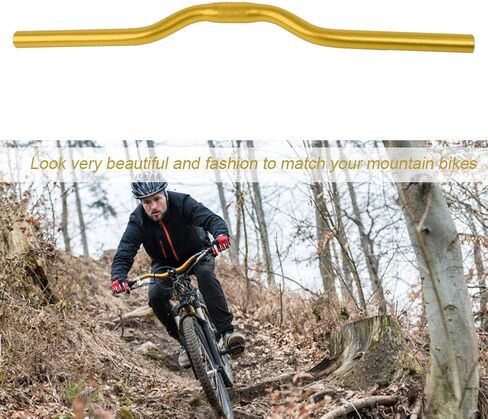 Bike Riser Handlebar, Aluminum Mountain Bike Fixed Gear Riser Bar 25.4mm*520mm(golden) Bike Handlebars 25.4 Gold Handle Mountain Bike Single Speed Riser Bars in Saudi Arabia
