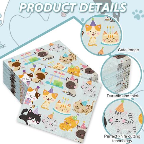 JarThenaAMCS 100 Sheets Dog Party Napkins Pink Cocktail Paper Napkins Cute Puppy Disposable Beverage Napkins for Pet Animal Party Drink Table Decor Supplies in Saudi Arabia