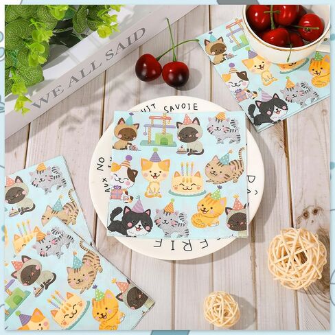 JarThenaAMCS 100 Sheets Dog Party Napkins Pink Cocktail Paper Napkins Cute Puppy Disposable Beverage Napkins for Pet Animal Party Drink Table Decor Supplies in Saudi Arabia