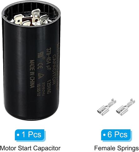 مكثف بدء تشغيل المحرك PATIKIL، 378-454 فائق التوهج/Mfd 110-125 فولت 50/60 هرتز CD60 مكثف تشغيل المحرك لبدء تشغيل المحرك الكهربائي in Saudi Arabia