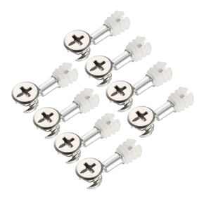 uxcell 3-in-1 Furniture Connecting Kit 13mm OD Cam Fitting, M6x25mm Dowel Screws, 10.7mm OD Pre-Inserted Nut 8 Sets