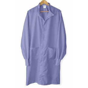 Medline Fluid-Resistant Unisex Antistatic Barrier Lab Coat, Snap Closure, Ceil Blue, Size X-Small - Ideal for Medical Professionals and Laboratory Use