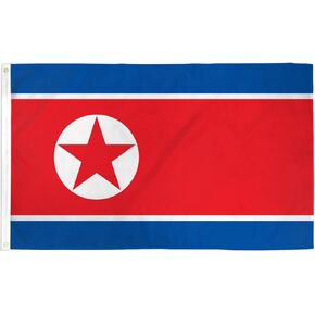 AZ FLAG - North Korea Flag - 2x3 Ft - 100D Polyester North Korean Banner with Two Metal Grommets - Fade Resistant - Vivid Colors - 2' x 3' Feet - 90x60 Cm