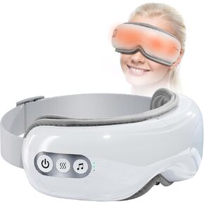 arboleaf Eye Massager with Heat, Heated Eye Massager for Migraines with Compression and Music, Wireless Eye Mask Massager with Heat, 5 Modes Portable Massaging Eye mask for Relieve Eye Strain