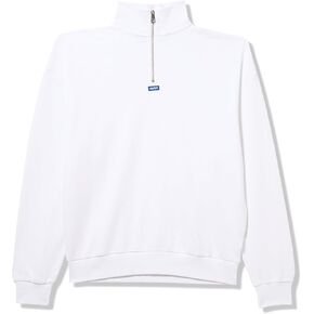 HUGO Men's Small Block Logo Cotton Quarter Zip Sweatshirt