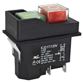 KJD17 Electromagnetic Pushbutton Switch - 120V/220V 4-Pin 16A for Garden Tools and Power Tools