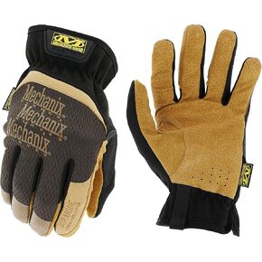 Mechanix Wear: Durahide Leather FastFit Work Glove with Elastic Cuff for Secure Fit, Utility Gloves for Multi-Purpose Use, Abrasion Resistant, Safety Gloves for Men (Brown, Large)
