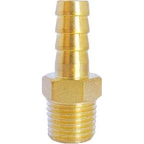 10pcs Brass Hose Barb Fittings 3/16" Barb × 1/4" Male NPT Adapter