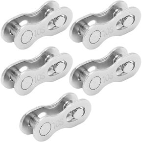 Hapivida Bicycle Missing Link, 5pairs 6/7/8/9/10/11/12 Speed Steel Material Quick Release Link Bike Chain Link Connector Reusable Quick Coupling