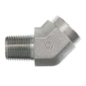 Brennan Industries 5503-12-12-FG تركيب أنبوب الكوع من الفولاذ المطروق 45 درجة، 3/4 بوصة - 14 NPTF × 3/4 بوصة -14 خيط NPTF، 3/4 بوصة ذكر NPTF × 3/4 بوصة أنثى NPTF