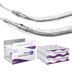 Dynarex Plastic Cord Covers - 2x24" Disposable Hygienic Barrier Sleeves - Dental & Tattoo Supplies - Non-DEHP, Non-Latex - 1 Case, 12 Boxes, 250 Per Box