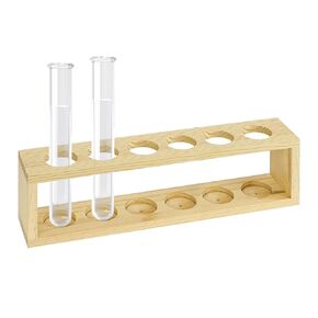 SHIDOW Wooden Test Tube Rack- Holds 5 x 30mm, 5 Holes Lab Test Tube Holder, Test Tube Wooden Centrifuge Tube Holder, 3" Tall - Economy Unfinished Hardwood Construction Labs.