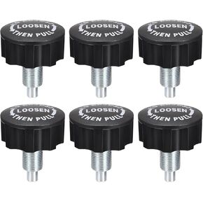 uxcell Pull Pin Spring Knob Replacement Parts, M16 Adjustment Fitness Pull Pin Knob for Home Fitness Exercise Bike, Black 6Pcs