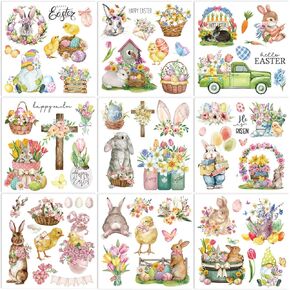 JarThenaAMCS 9 Sheets Highland Cow Rub on Transfers Sunflower Cow Pattern Transfer Stickers Cute Animal Floral Furniture Decals for Home Office Paper Wood DIY Crafts, 6.5 x 6.5 Inch