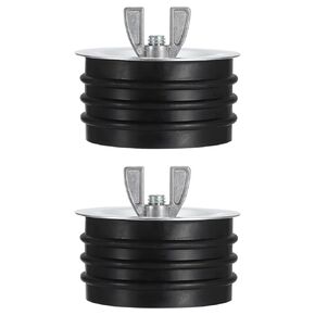 PATIKIL 3 Inch Sewer Cleanout Cap, 2 Pcs Steel Mechanical Test Plug Expansion Pipe Plug Sewer Cleanout Cover Durable Sewer Pipe Plug Fit for Most Pipes Sink Pools, Black