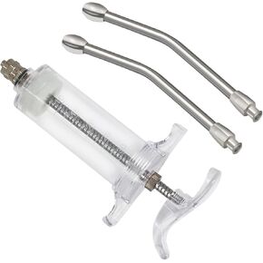 30ml Reusable Goat Syringe with 2 Drench Nozzle,Adjustable Dosage Detachable Drench Syringe for Sheep,Rabbit,Cat,Dog ,Goat Suppplies