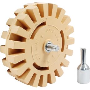 Decal Remover Eraser Wheel, Rubber Eraser Wheel Tool Kit for Cars, RV, Motorcycles Sticker Remover Tool, Diameter: 100mm, Slotted