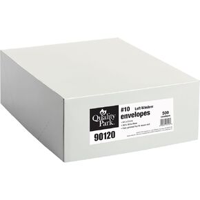 Quality Park QUA90120 Left-Window Envelopes, Diagonal Seam, 10, White, 500/Box
