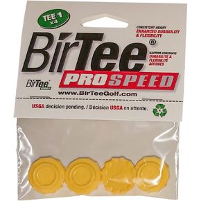 Pro Golf Tees - Size #1 (1/4") Individual Size Pack - 4 Tees Per Pack. Winter/Mat/Simulator Tees (Yellow)