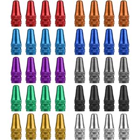 40 Pieces Presta Valve Stem Caps, 10 Colors Presta Valve Cover, Aluminum Presta Cycling Valve Cap, Presta Valve Cap Dust Covers, French Bicycle Air Tire Caps, Presta Valve Caps for Bike Tires