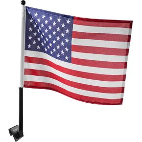 2Pack Car Flag with Flagpole Mount & American Flag, 12.5" x 18" Two-section Removable Flagpole, 19" USA Flag Pole Fixed Window Adjustable Clip Mount For Most Vehicle Window