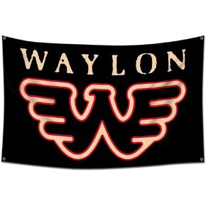 ENMOON Country Musicians Waylon Flag Jennings Flying W Flag banner 3x5 Ft College Dorm Party Wall Flag Banner Tapestry