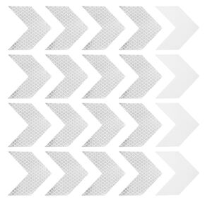 YOKIVE 20 Pcs Reflective Stickers, Waterproof Warning Arrow Shape Tape Reflectors, Great for Outdoor, Traffic, Daily Use (White, 2.36 x 2.36-Inch)