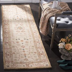 SAFAVIEH Anatolia Collection Runner Rug - 2'3" x 14', Sand & Sand, Handmade Traditional Oriental Wool, Ideal for High Traffic Areas in Living Room, Bedroom (AN552A)
