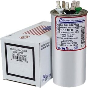Carrier HC98JA032 - 30 + 7.5 uf MFD 370 / 440 Volt VAC AmRad Round Dual Run Capacitor , Made in the U.S.A.