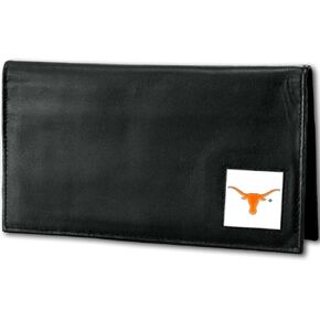 NCAA Siskiyou Sports Fan Shop Texas Longhorns Deluxe Leather Checkbook Cover One Size Black
