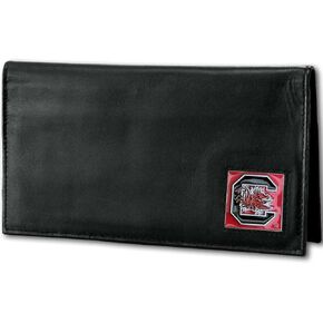 NCAA Siskiyou Sports Fan Shop South Carolina Fighting Gamecocks Deluxe Leather Checkbook Cover One Size Black