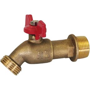 Midline Valve S3523 Boiler Drain Valve, with T-Handle, 3/4 in. MIP Inlet x MHT Outlet, Brass, Lead-Free