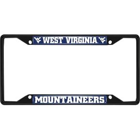 FANMATS 31291 West Virginia Mountaineers Metal License Plate Frame Black Finish