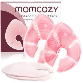 Momcozy Breast Therapy Packs, Hot and Cold Breast Pads with 2 Soft Covers, Breastfeeding Essentials for Relieve Clogged Ducts, Nipple Pain, Improve Milk Flow, Engorgement, 2 Pack