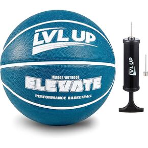 LVL Up Havoc Series Basketball Bundle - Premium Composite Leather That Provides Extra Grip and Control, Deep Channel Construction Ideal for Outdoor Streetball Games, Includes Pump and Needle