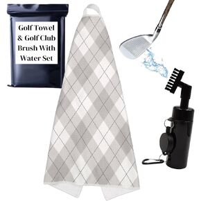 مناشف الجولف لحقائب الجولف للرجال - تتضمن فرشاة تنظيف نادي الجولف بالماء ومنشفة حقيبة جولف مقاس 45.72 سم × 45.72 سم مع مشبك - مجموعة منشفة وفرشاة جولف تحافظ على أداء ناديك كالجديدة in Kuwait