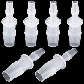 6pcs Hose Barb Reducer Fittings, 3/8" to 3/16" Hose ID Pipe Connectors, Plastic Barbed Joint Splicer Mender Adapter Union for Aquarium Laboratory Food Beverage Processing