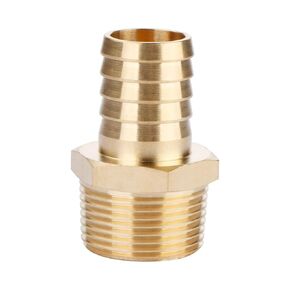 2 PC 5/8" Hose Barb x 3/8" Male NPT Brass Adapter Threaded Fitting, Fuel/Water/Air