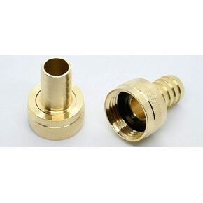 2Pcs 3/4" Barb x 3/4" Female GHT Thread Brass Garden Hose Pipe Fitting