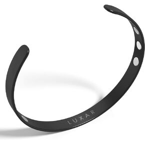 LUXAR Men's/Women's Magnetic Therapy Bracelet | Solid Titanium or Solid Copper | Sophisticated Solid Titanium Bangle with Rare-Earth Neodymium Magnets (Gunmetal Gray | Medium)