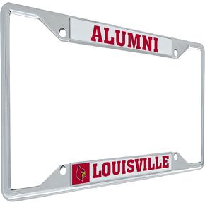 Desert Cactus University of Louisville U of L Cards Cardinals Metal License Plate Frame for Front or Back of Car Officially Licensed (Alumni - White)
