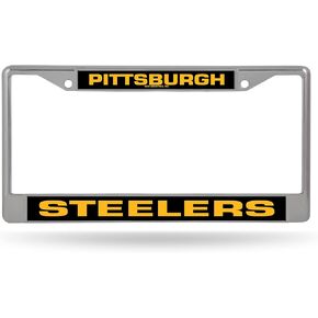 Rico Industries NFL Pittsburgh Steelers Tellow 12" x 6" Silver Chrome Car/Truck/SUV Auto Accessory
