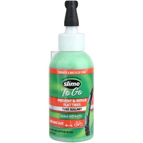 Slime Bike Tube Puncture Repair Sealant, Prevent and Repair, Suitable for All Bicycles, Non-Toxic, Eco-Friendly, 4oz Bottle