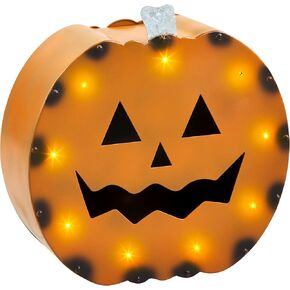 Mud Pie Tin Pumpkin Lantern, Rust, 9" x 9.5"