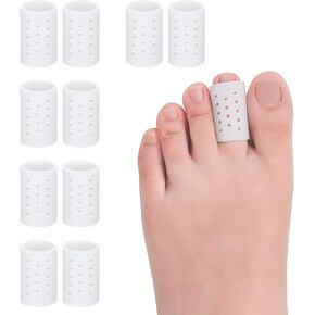 Toe Cover (10Pcs) Toe Sleeves for Missing or Ingrown Toenails,Corns, Blisters Breathable Toe Protector for Hammer Toe Breathable Silicone Toe Tube Corn Blisters Calluses Corrector…