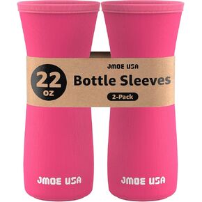 Jmoe USA 22oz Sleeve for Cirkul Water Bottle | Fits 22 oz Plastic and Stainless Steel Bottles | Neoprene Sweat Absorbing Material | Fitted Design | 2-Pack | Insulated Cover (Black)