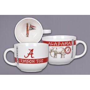 Magnolia Lane University of Alabama Oversized Ceramic Mug Ideal for Soup, Cappuccino, Coffee, and Desserts- Gift for Students, Alumni, and Everyday Fans- Show Your SEC NCAA School Spirit