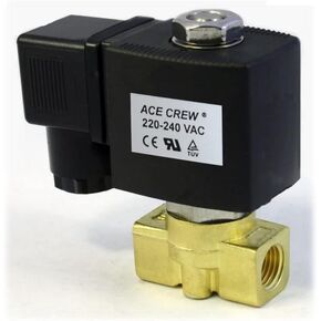AceCrew Solenoid Valve Viton Normally Closed 1/4 Inch 220VAC, 240VAC for water, gas & air