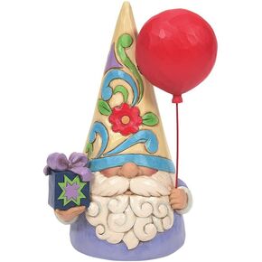 Enesco Jim Shore Heartwood Creek Celebration Gnome Balloon Figurine- Resin Hand Painted Collectible Decorative Birthday Gnomes Figurines Home Decor Statue, 6 Inch